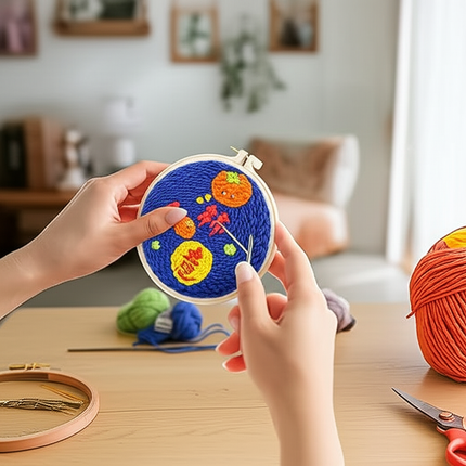 CHENISTORY Beginner's Punch Needle Kit Cute Cartoon Animal and Dinosaur Embroidery Punch Needle Starter Craft Set Home Decor - gallery 1