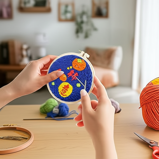 CHENISTORY Beginner's Punch Needle Kit Cute Cartoon Animal and Dinosaur Embroidery Punch Needle Starter Craft Set Home Decor - gallery 1