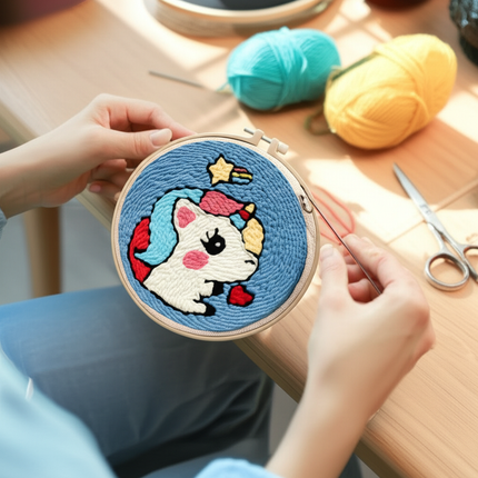 CHENISTORY Beginner's Punch Needle Kit Cute Cartoon Animal and Dinosaur Embroidery Punch Needle Starter Craft Set Home Decor - gallery 1