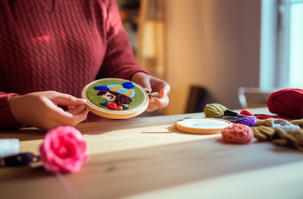 Punch Needle Kits Adults Beginner DIY Cute and Unique Cartoon Girl Hoop Embroidery Set for Beginners Perfect Gifts for Mom - gallery 1