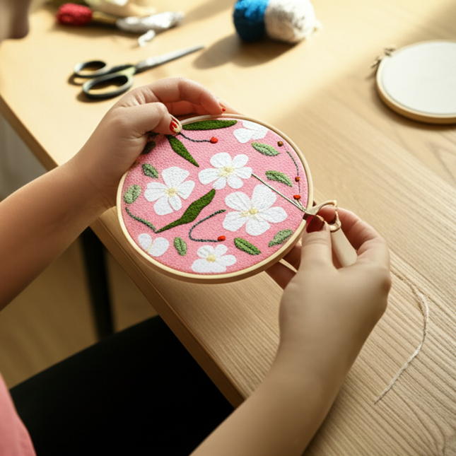 SDOYUNO Diy Punch Needle Embroidery Starter Kits For Beginner Flower Handicrafts Arts Poking Embroidery Yarn Painting Crafts - gallery 1