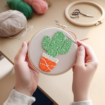 SDOYUNO Diy Punch Needle Embroidery Starter Kits For Beginner Flower Handicrafts Arts Poking Embroidery Yarn Painting Crafts - gallery 1