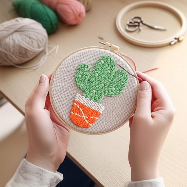 SDOYUNO Diy Punch Needle Embroidery Starter Kits For Beginner Flower Handicrafts Arts Poking Embroidery Yarn Painting Crafts - gallery 1