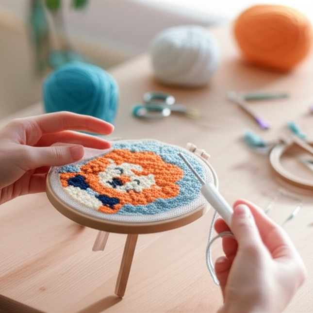Animal Punch Needle Embroidery Set for Beginners Lovely Dog Punch Needle Poke DIY Needlework Wool Sewing Kit Home Decor - gallery 1