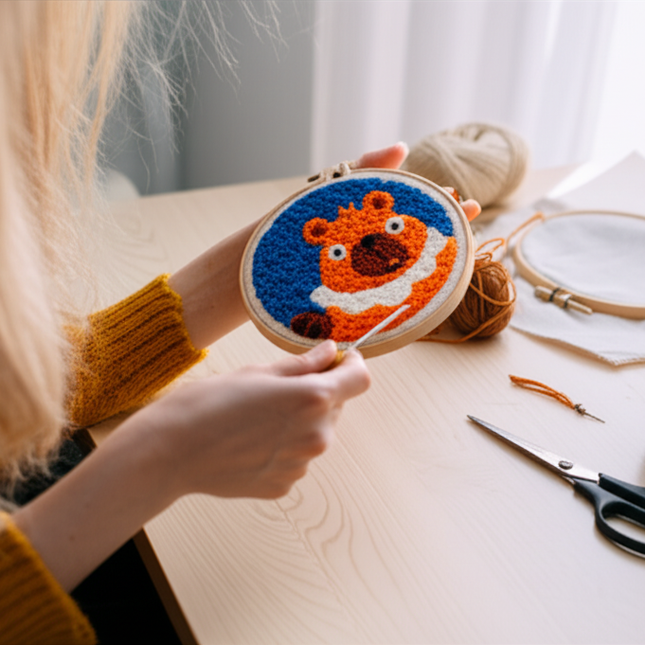 Animal Punch Needle Embroidery Set for Beginners Lovely Dog Punch Needle Poke DIY Needlework Wool Sewing Kit Home Decor - gallery 1