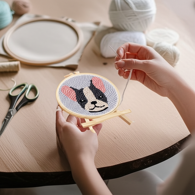 Animal Punch Needle Embroidery Set for Beginners Lovely Dog Punch Needle Poke DIY Needlework Wool Sewing Kit Home Decor - gallery 1