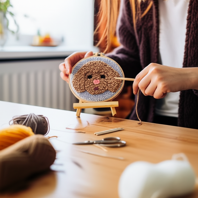 Animal Punch Needle Embroidery Set for Beginners Lovely Dog Punch Needle Poke DIY Needlework Wool Sewing Kit Home Decor - gallery 1