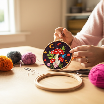 DIY Punch Needle Embroidery Kit Magic Tufting Set Poking Cross Stitch Tools For Knitting with Yarn Animal Pattern For Beginners - gallery 1