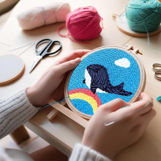 Punch Needle Paintings For Adult Embroidery Kit with Yarn DIY Needlework Animals Pattern Needlecraft For Beginner Funny Gift - gallery 1