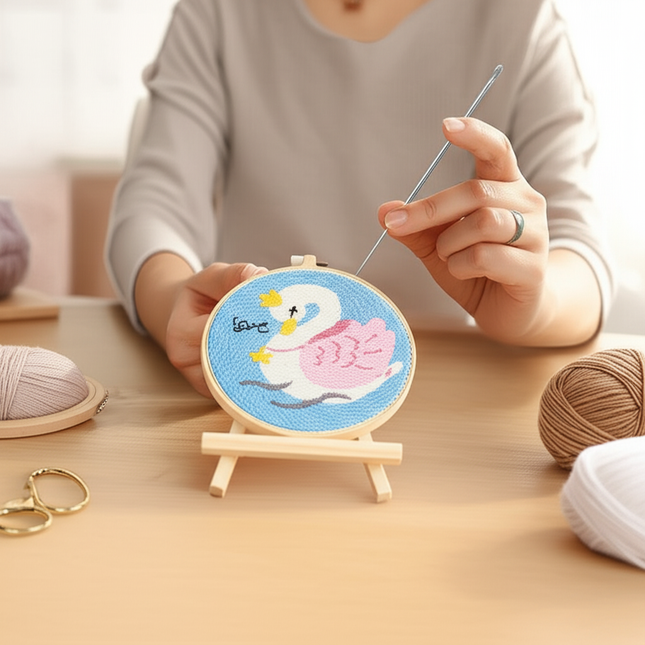 Punch Needle Paintings For Adult Embroidery Kit with Yarn DIY Needlework Animals Pattern Needlecraft For Beginner Funny Gift - gallery 1