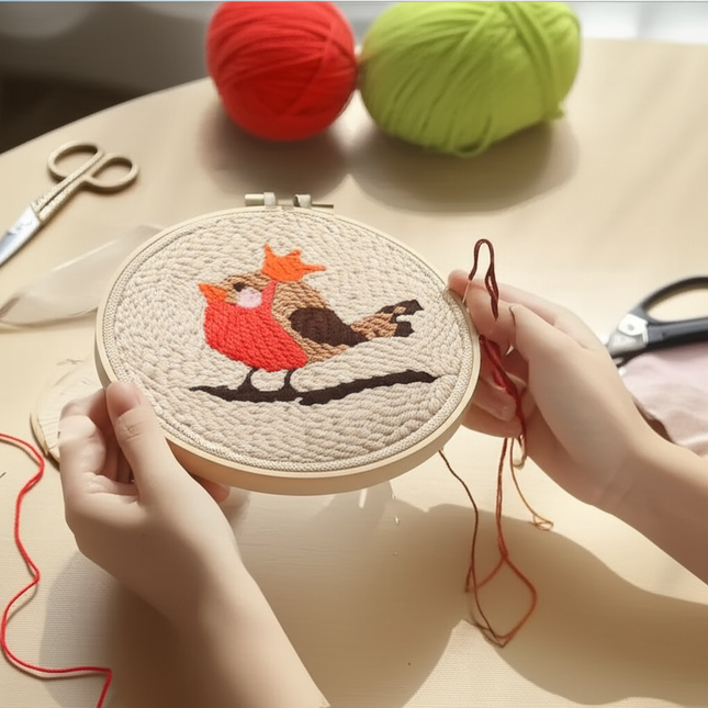 Punch Needle Paintings For Adult Embroidery Kit with Yarn DIY Needlework Animals Pattern Needlecraft For Beginner Funny Gift - gallery 1
