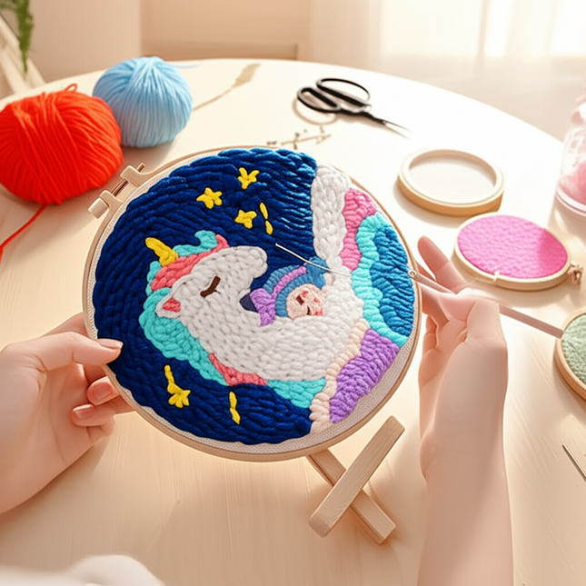 Punch Needle Paintings For Adult Embroidery Kit with Yarn DIY Needlework Animals Pattern Needlecraft For Beginner Funny Gift - gallery 1