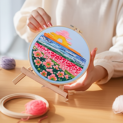 Embroidery Starter Kits for Adults Beginners with Stamped Pattern, Embroidery Floss + Needles + Hoop, Cactus Series - gallery 1