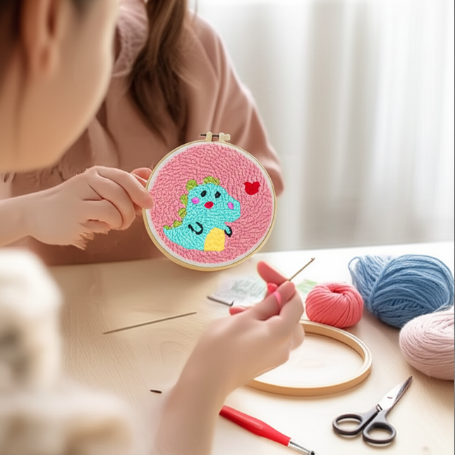DIY Craft Punch Needle Embroidery Kits Rug for Starter Kits with Stamped Color Pattern Package Yarn and Embroidery Needle Pen - gallery 1