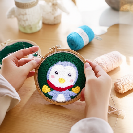 DIY Craft Punch Needle Embroidery Kits Rug for Starter Kits with Stamped Color Pattern Package Yarn and Embroidery Needle Pen - gallery 1