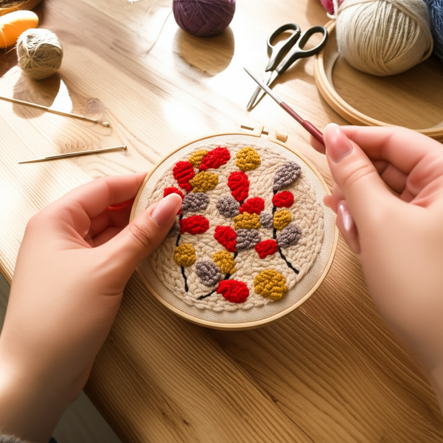 punch needle embroidery Flower Package Diy Embroidery Magic Pock Start Set Handmade Art Punch Needle Kit Sewing Home Decor - gallery 1