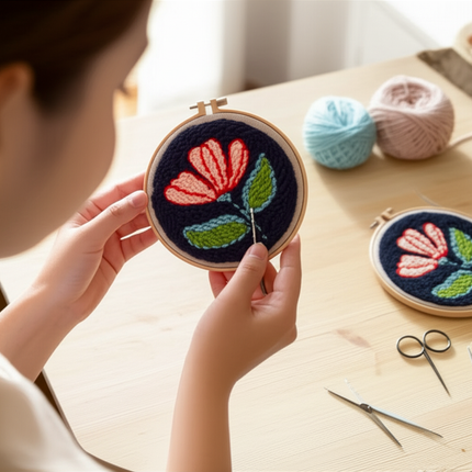 punch needle embroidery Flower Package Diy Embroidery Magic Pock Start Set Handmade Art Punch Needle Kit Sewing Home Decor - gallery 1