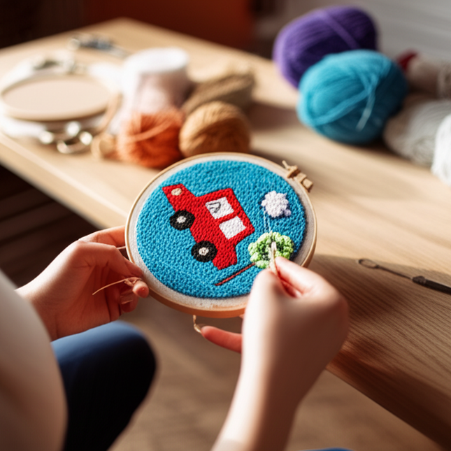 GATYZTORY DIY Craft punch needle embroidery frame animal diy kit Cross stitch set Yarn Sewing accessories Needlework DIY Gift - gallery 1
