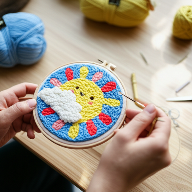 GATYZTORY DIY Craft punch needle embroidery frame animal diy kit Cross stitch set Yarn Sewing accessories Needlework DIY Gift - gallery 1