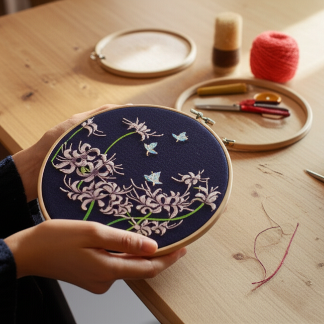 Flower Heart Embroidery Kit for Beginners with Pattern and Instructions Threads and Needles,Needlepoint Kit for Adults - gallery 1