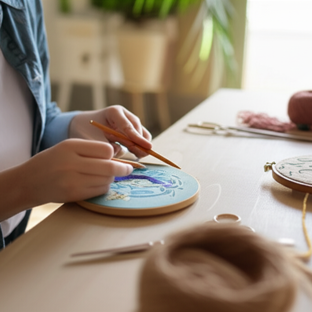 Flower Heart Embroidery Kit for Beginners with Pattern and Instructions Threads and Needles,Needlepoint Kit for Adults - gallery 1