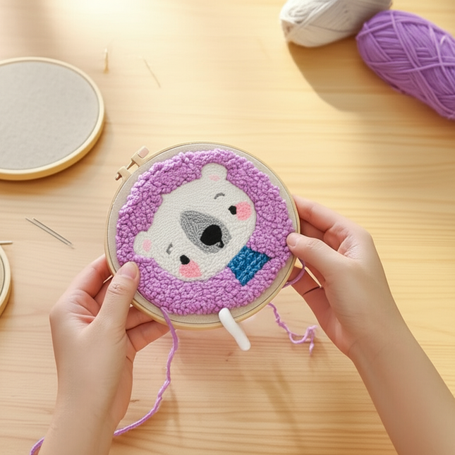 GATYZTORY punch needle embroidery set Cute animals Diy Crafts Sewing kit Embroidered patches Yarn Stitch embroidery and creativ - gallery 1