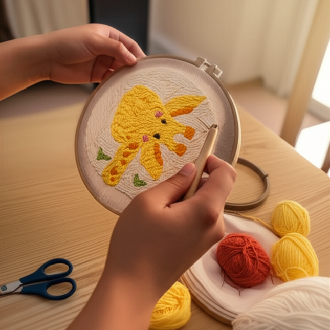 GATYZTORY punch needle embroidery set Cute animals Diy Crafts Sewing kit Embroidered patches Yarn Stitch embroidery and creativ - gallery 1