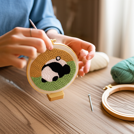 GATYZTORY punch needle embroidery kit for beginners panda Picture For Handiwork Hobby diy kit adult crafts embroidery hoop Gift - gallery 1