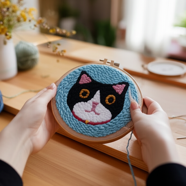 Punch Needle Embroidery Starter Kit Punch Needle Kits Cartoon Animal Pattern Craft Painting Cross Stitch Beginner Kits For Adult - gallery 1