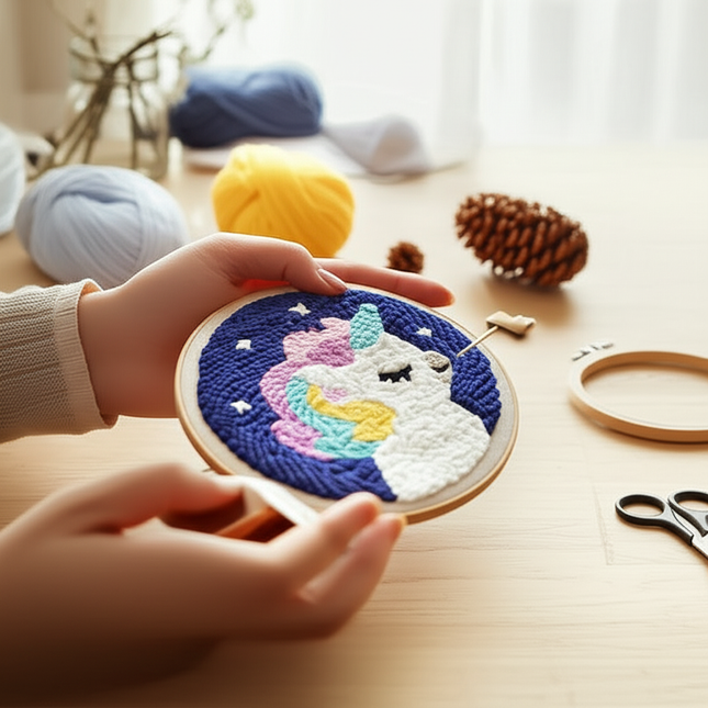 Lovely Yarn Animal Punch Needle Embroidery Kit with Yarn for Beginners DIY Needlework Wool Work Decorative Paintings Home Decor - gallery 1
