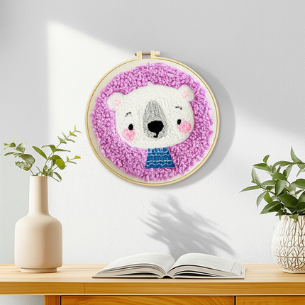Lovely Yarn Animal Punch Needle Embroidery Kit with Yarn for Beginners DIY Needlework Wool Work Decorative Paintings Home Decor - gallery 2
