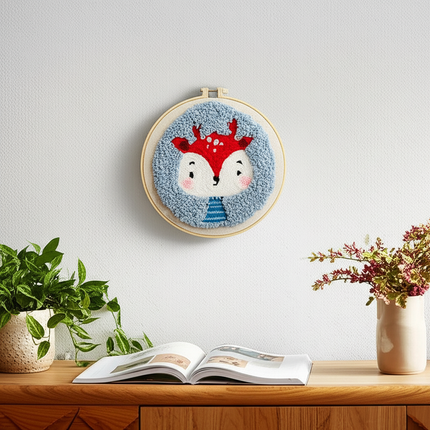 Lovely Yarn Animal Punch Needle Embroidery Kit with Yarn for Beginners DIY Needlework Wool Work Decorative Paintings Home Decor - gallery 2