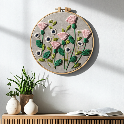European Style Needle Punch Embroidery Kits Embroidery Hoop Stitch Practice Needle Thread DIY Crafts Ornament Sewing Accessories - gallery 2
