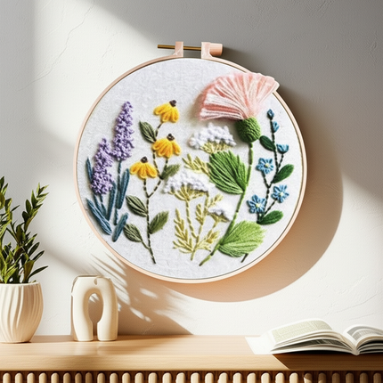 European Style Needle Punch Embroidery Kits Embroidery Hoop Stitch Practice Needle Thread DIY Crafts Ornament Sewing Accessories - gallery 2