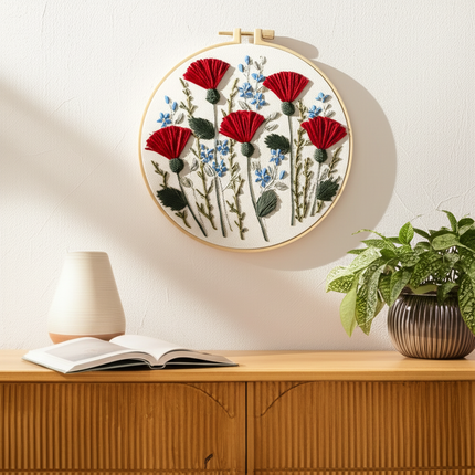 European Style Needle Punch Embroidery Kits Embroidery Hoop Stitch Practice Needle Thread DIY Crafts Ornament Sewing Accessories - gallery 2