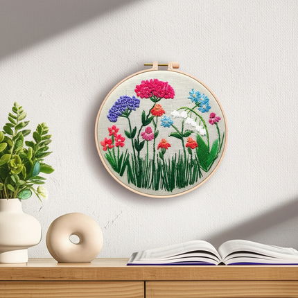 European Style Needle Punch Embroidery Kits Embroidery Hoop Stitch Practice Needle Thread DIY Crafts Ornament Sewing Accessories - gallery 2