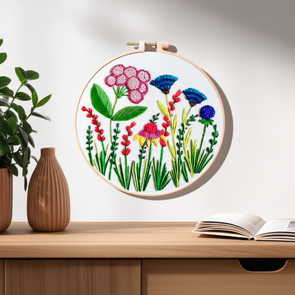 European Style Needle Punch Embroidery Kits Embroidery Hoop Stitch Practice Needle Thread DIY Crafts Ornament Sewing Accessories - gallery 2