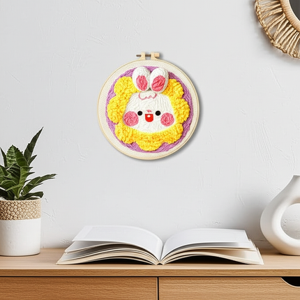 DIY Punch Needle Embroidery Kit for Adults Beginners Punch Needle DIY Craft Set with Cute Cartoon Animal for Handmade Decor - gallery 2