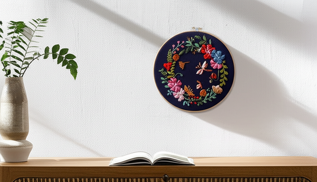 DIY Embroidery Material Kit Floral Pattern Printed Simple Cross Stitch Punch Needle Set Handwork Needlework Craft Painting Decor - gallery 2