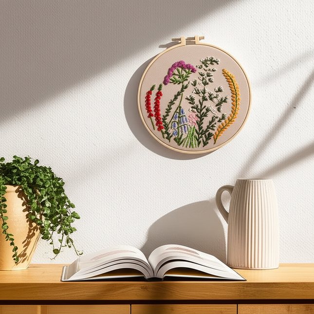 DIY Embroidery Material Kit Floral Pattern Printed Simple Cross Stitch Punch Needle Set Handwork Needlework Craft Painting Decor - gallery 2