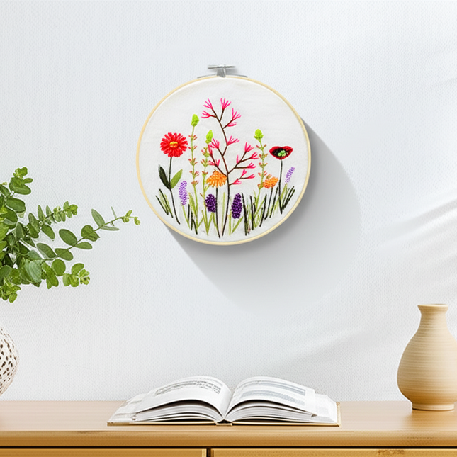 DIY Embroidery Material Kit Floral Pattern Printed Simple Cross Stitch Punch Needle Set Handwork Needlework Craft Painting Decor - gallery 2