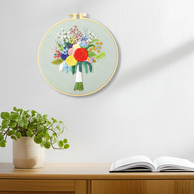 DIY Embroidery Material Kit Floral Pattern Printed Simple Cross Stitch Punch Needle Set Handwork Needlework Craft Painting Decor - gallery 2