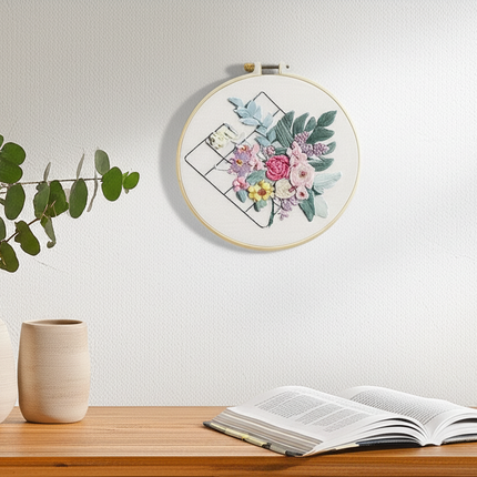 Embroidery Kit for Beginners and Embroidery Enthusiasts - Includes Floral Landscape with Thread Needles Summer Craft DIY Tool - gallery 2
