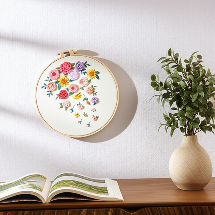Embroidery Kit for Beginners and Embroidery Enthusiasts - Includes Floral Landscape with Thread Needles Summer Craft DIY Tool - gallery 2