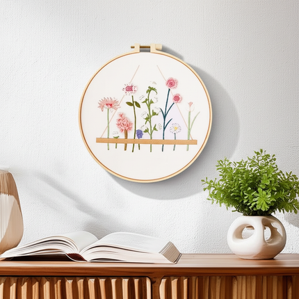 Embroidery Kit for Beginners and Embroidery Enthusiasts - Includes Floral Landscape with Thread Needles Summer Craft DIY Tool - gallery 2