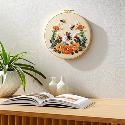 Bee Embroidery Kit for Adult Cross Stitch Kits for Hand with Animal Patterns and Instructions DIY  with Threads and Needles - gallery 2