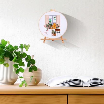 Embroidery Kit for Beginners DIY Adult Beginner Embroidery Kits with Cat Plant Flower Pattern Needles Threads Instructions - gallery 2