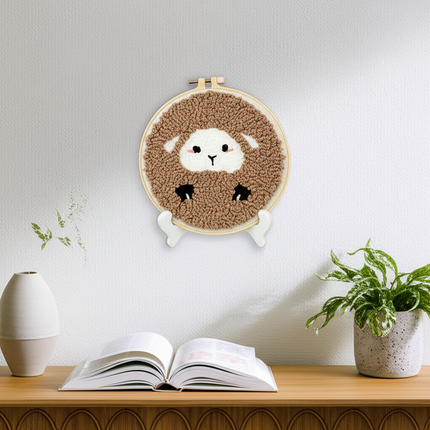 DIY Punch Needle Kits for Beginners Cute Animal with Hoop Embroidery Punch Needle Starter Craft Set Giraffe Festival Gift - gallery 2