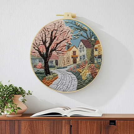 The Street Scenery Series Handmade DIY Embroidery Material Package Set Includes A 15-centimeter Embroidery Clip, Needle And Thre - gallery 2