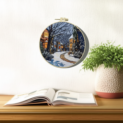 The Street Scenery Series Handmade DIY Embroidery Material Package Set Includes A 15-centimeter Embroidery Clip, Needle And Thre - gallery 2